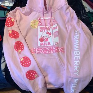 Hello kitty x Sanrio strawberry milk limited edition hoodie , rare and HTF!